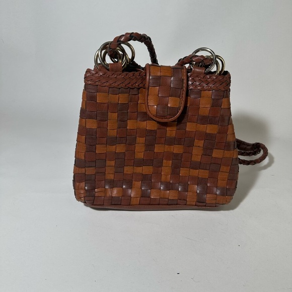 Brown Woven Leather  Bag - Picture 1 of 9